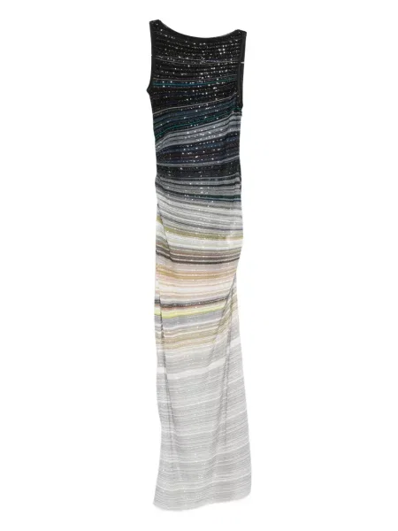 Rochie maxi Missoni fără mâneci drapată de costum albastru