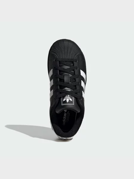 Шкіряні Дитячі Кросівки повсякденні adidas Superstar чорний
