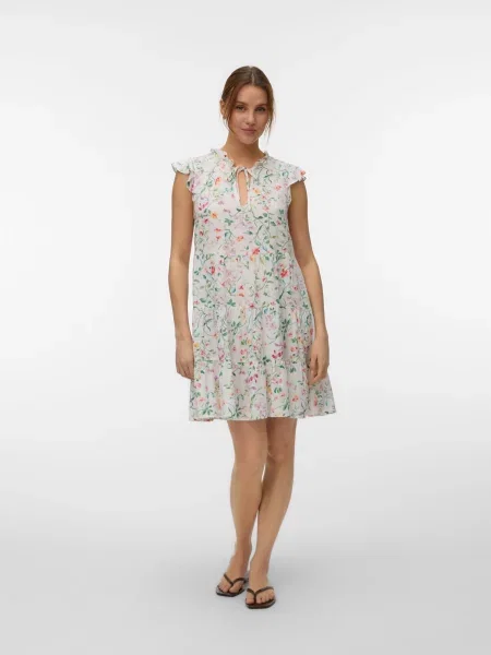 VERO MODA Rochie VMALBA verde / portocaliu pastel / roz alb