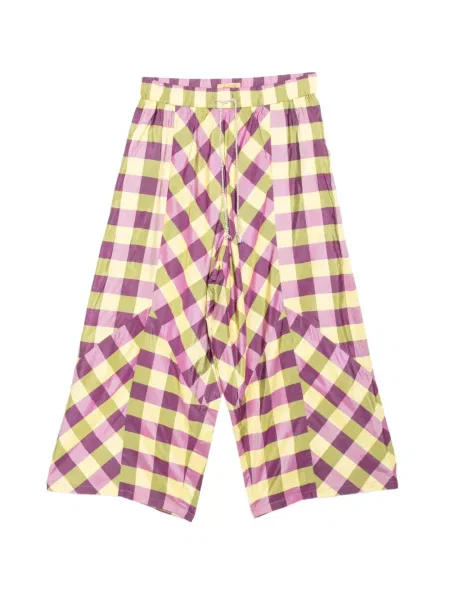Pantaloni Penultimate în carouri violet
