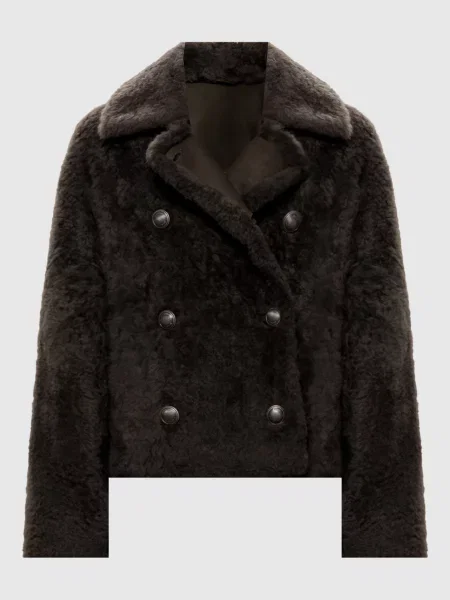 Двобортна дублянка Fuzzy Brunello Cucinelli зелена