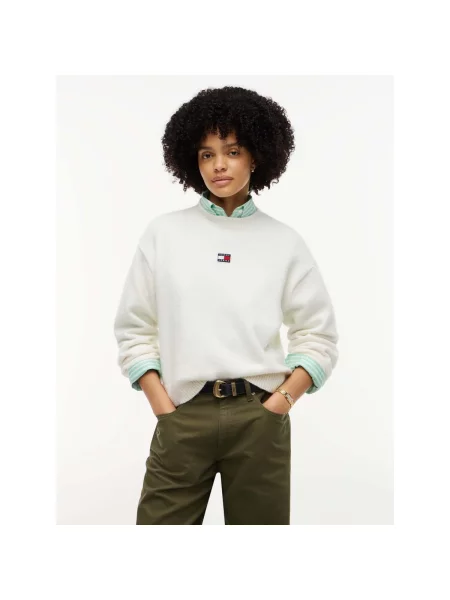 Nadýchaný mikina Tommy Jeans biela