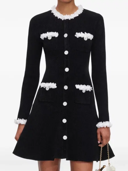 Rochie mini Self-portrait tricotate negru