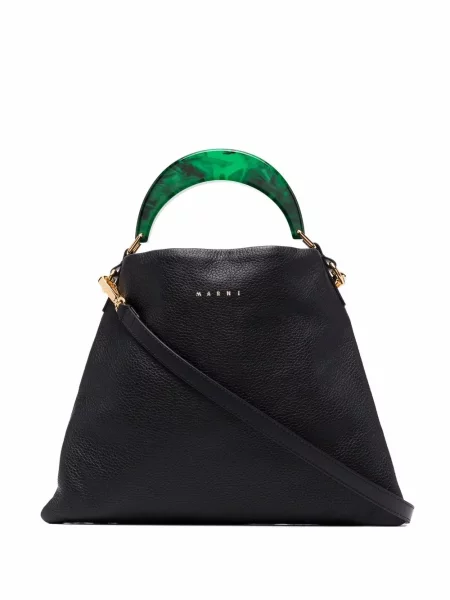 Geantă shopper Marni din piele negru