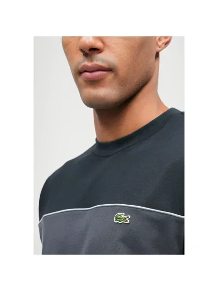 Koszulka z krótkim rękawem Lacoste Colour-Block Cotton szary S czarny