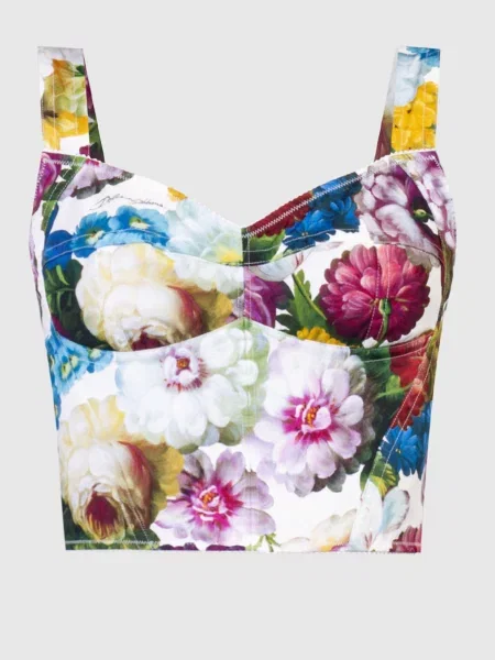 Корсетний топ в квітковий принт Nocturnal Flower Dolce&gabbana