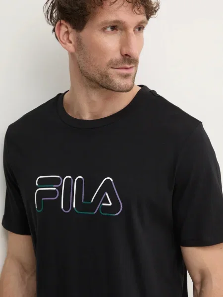 Тениска Fila Lauben с принт черно