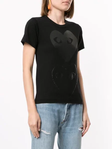 Tričko Comme Des Garçons Play s potiskem černé