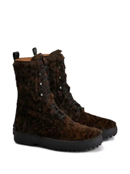 Šněrovací krajkové zkrácené polokozačky Tod's hnědé
