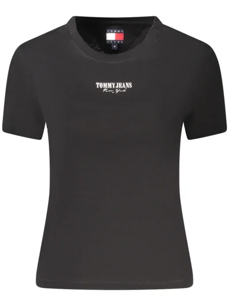 Тениска Tommy Jeans дамска черно