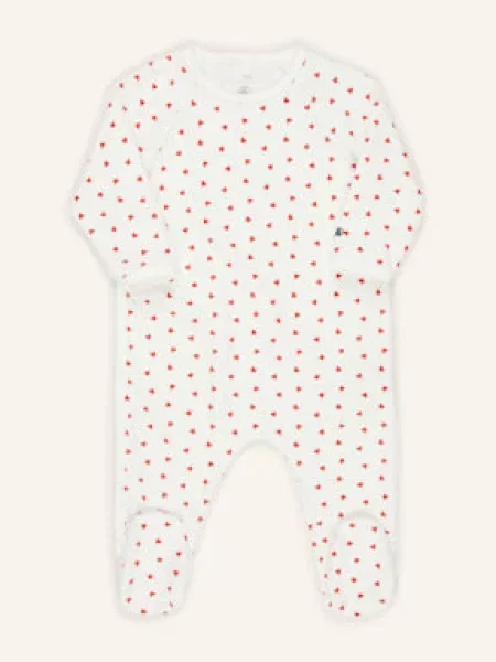 Petit Bateau Kombinezon Z Kapturem weiss czerwony