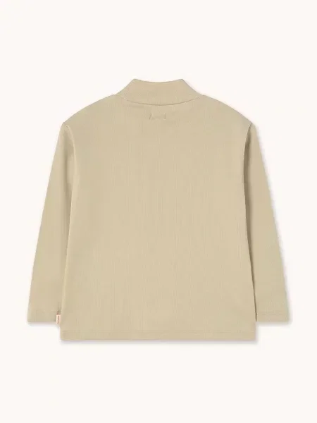 Tinycottons Dječja majica dugih rukava CHERRY GRAPHIC RIB MOCKNECK bež