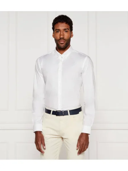 BOSS cămașă cu guler button-down regular alb