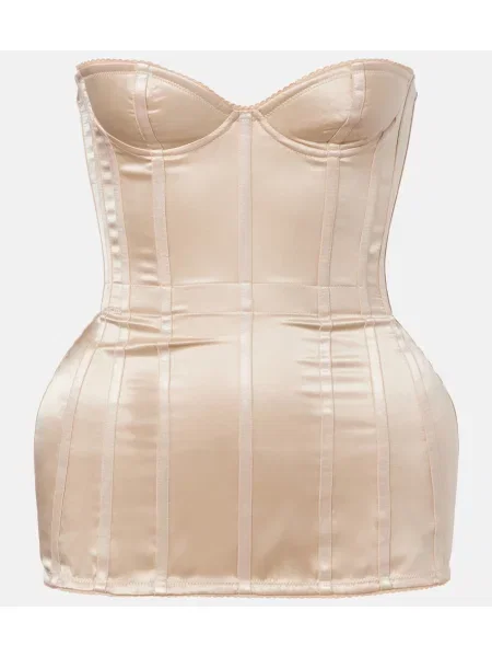 Top de mătase Magda Butrym din satin bej