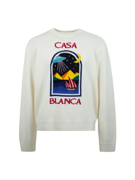 Dzianinowy sweter Casablanca beżowy