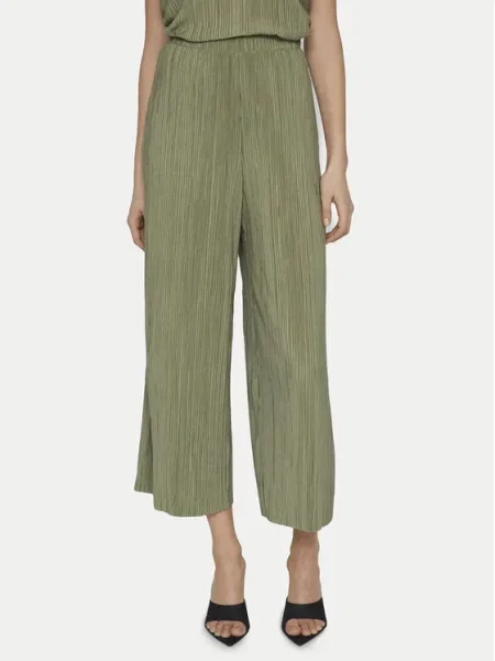 Vila Pantaloni culotte Plisa verde