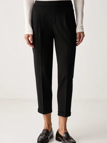 United Colors of Benetton pantaloni pentru femei cu vâscoză negru