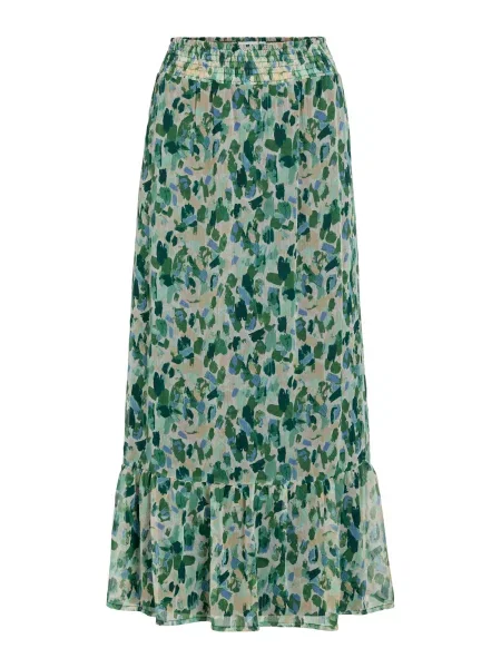 VILA Fustă VIEMMA / albastru / verde / verde deschis bej