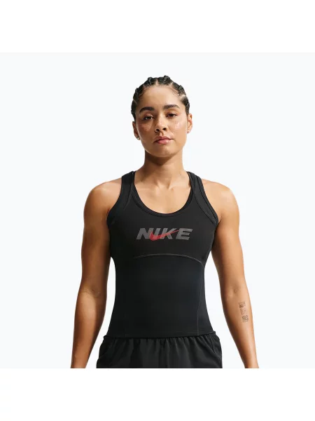 Tricou de antrenament pentru femei Nike One black/black/university red/white alb