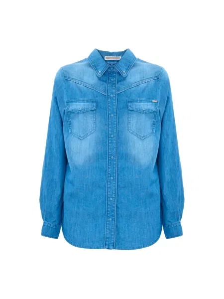 Bluzka Kocca z długim rękawem niebieska