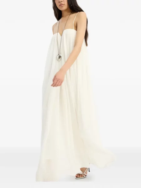 Rochie Rotate Birger Christensen plisată de costum cu bretele alb