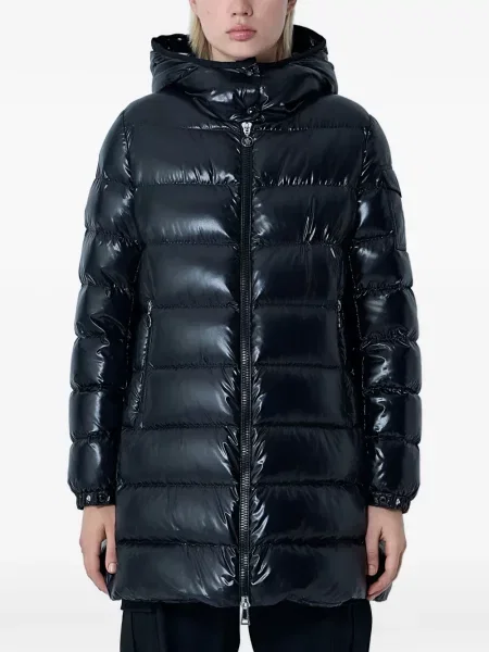 Geacă Moncler cu glugă albastru