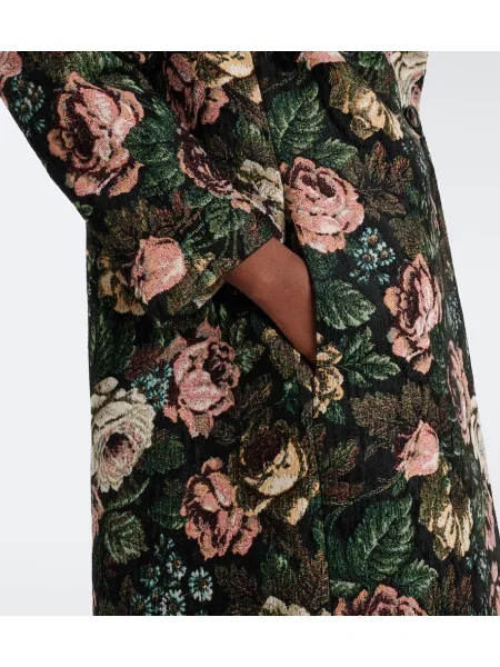 Palton Dries Van Noten cu model floral din jacard