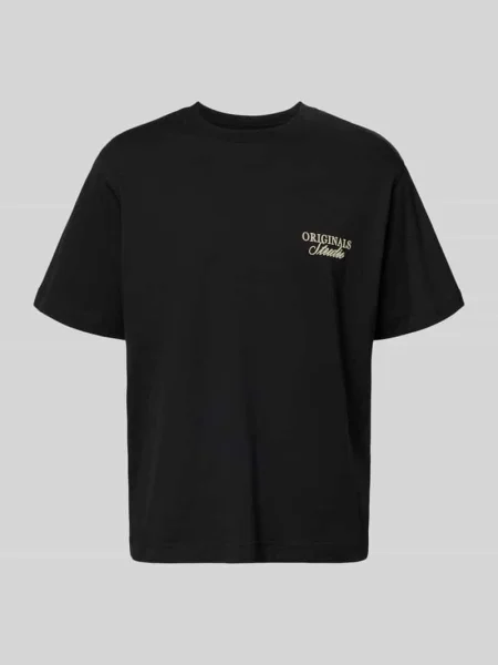 T-shirt z nadrukiem z napisem model NORREBRO' Jack & Jones czarna