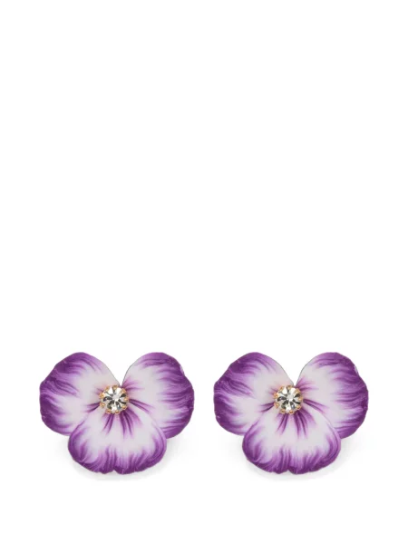 Cercei Jennifer Behr cu model floral violet