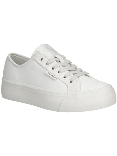 Sneakerși Calvin Klein cu șireturi din piele alb