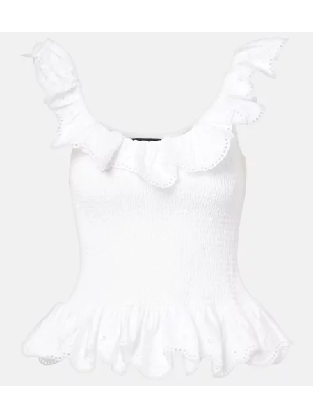 Top Susan Fang z falbankami biały
