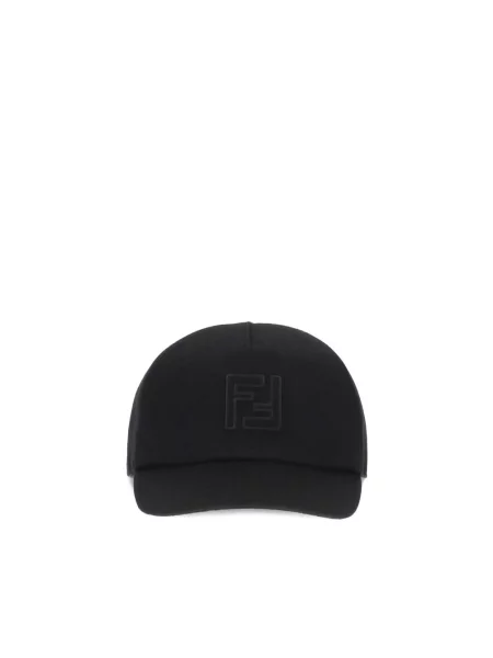Czapka z daszkiem Fendi z kaszmiru czarna