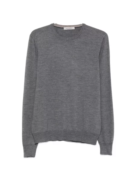 Lung hanorac crewneck Fileria cu decolteu rotund gri