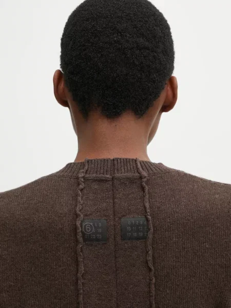 Шерстяной свитер Mm6 Maison Margiela коричневый
