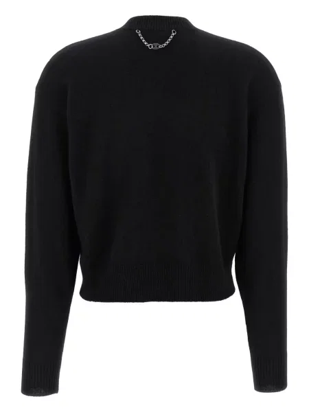 Pulover Rabanne cu decolteu rotund negru