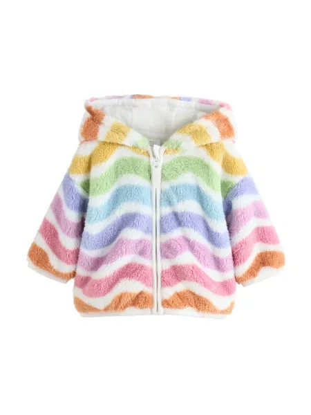 Next Jachetă fleece albastru deschis / verde deschis / roz deschis alb