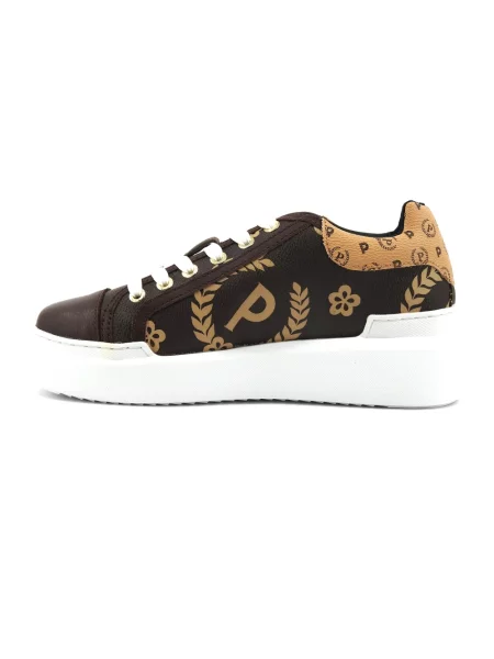 Sneakersy Pollini skórzane brązowe
