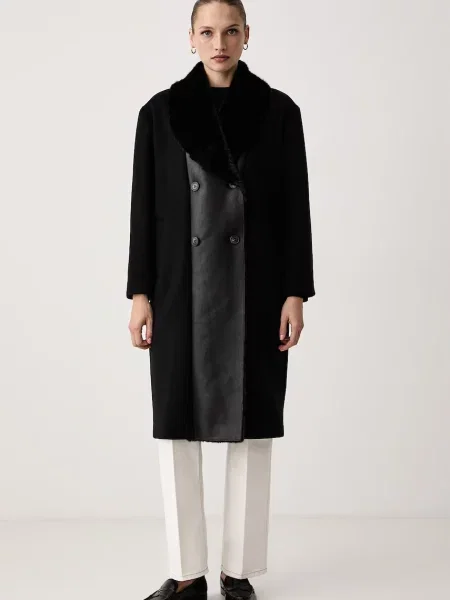 Palton Twinset de lână elegant negru