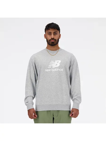 Mikina New Balance Stacked Logo French Terry Crew athletic grey šedá