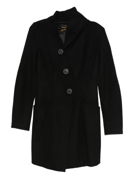 Vlněný jednořadý kabát Vivienne Westwood Pre-owned černý