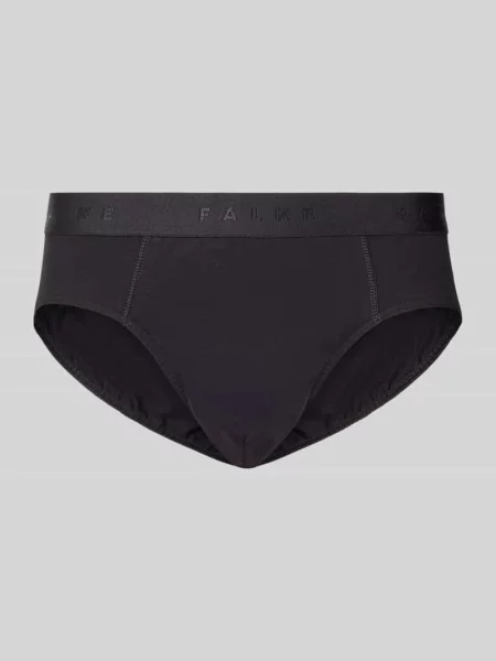Majtki o kroju regular fit z detalem z logo model ‘Daily’ Falke czarne