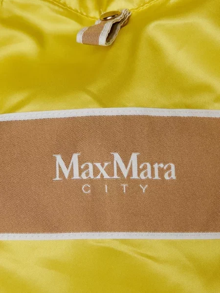 Cu centură palton Max Mara cu glugă galben