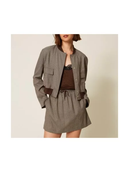 Kurtka bomber Twinset brązowy
