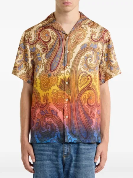 Cămașă Etro de mătase cu imagine cu model paisley