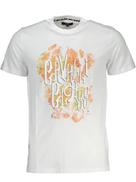 Tricou Cavalli Class scurt alb