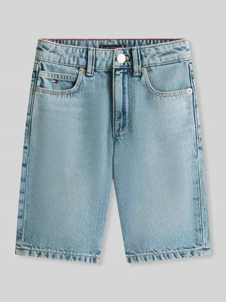 Szorty jeansowe o kroju regular fit z czystej bawełny Tommy Hilfiger niebieskie