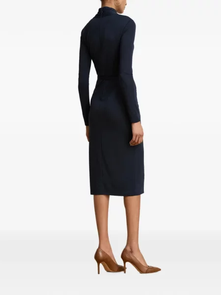 Cu centură rochie midi Lauren Ralph Lauren albastru
