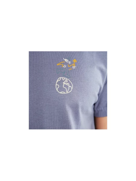 Dedicated T-shirt Stockholm Lucas Globe Walk Stone Blue Mężczyźni Koszulki Dedicated Niebieski Size: M czarna