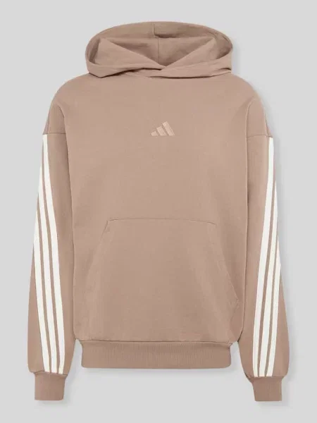 Bluza z kapturem o kroju regular fit z czystej bawełny Adidas Sportswear beżowa