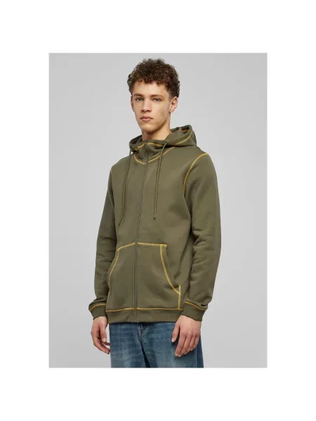 Majica s kapuljačom na patentni zatvarač Urban Classics bez pete žuta